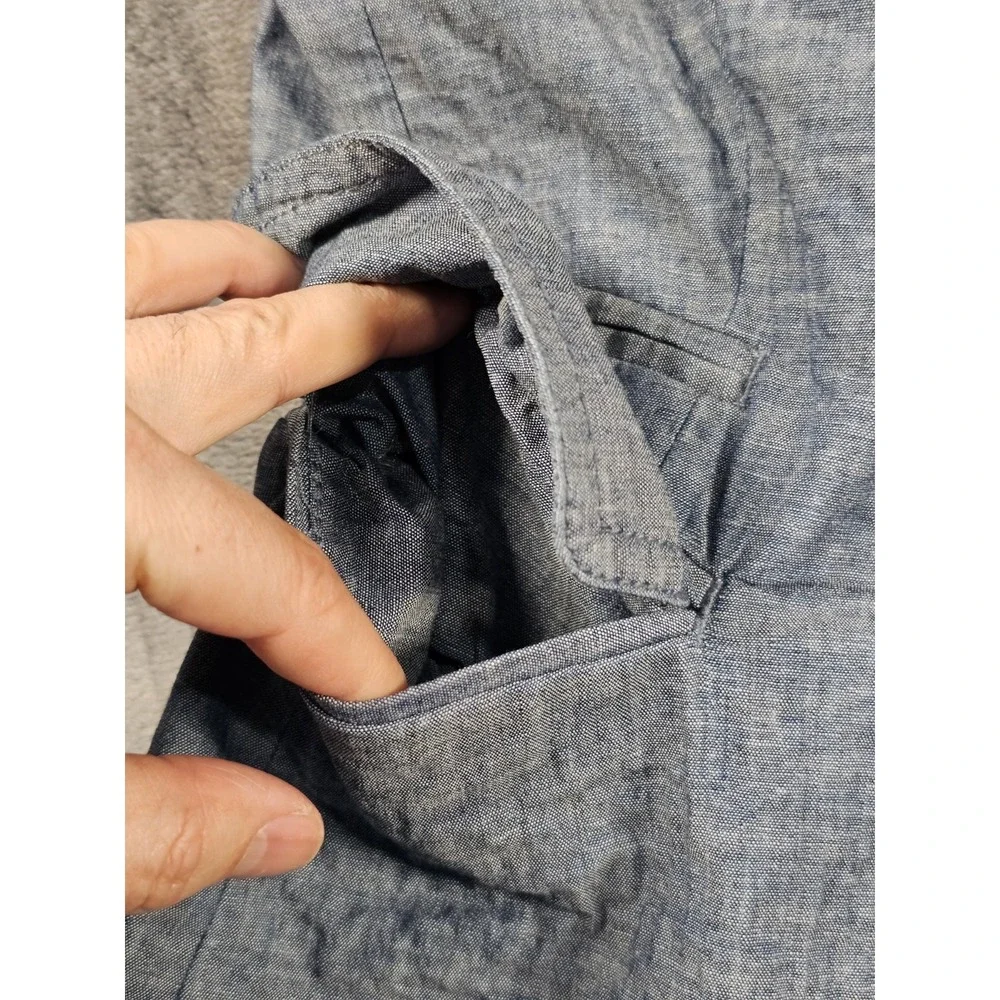 J.Crew Schoolboy Blazer Womens 4‎ Blue Chambray Cotton 2 Button Jacket